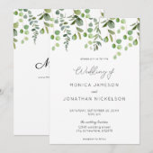 グリーン×ユーカリの結婚式 招待状 (正面/裏面)