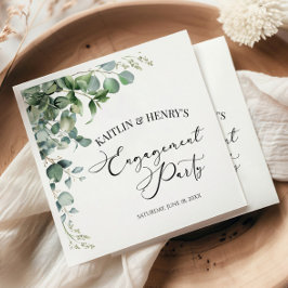 グリーン ユーカリの葉 ボタニカルエンゲージメントパーティー スタンダードランチョンナプキン