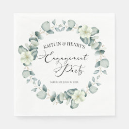 グリーン ユーカリの葉 ボタニカルエンゲージメントパーティー スタンダードランチョンナプキン