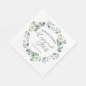 グリーン ユーカリの葉 ボタニカルエンゲージメントパーティー スタンダードランチョンナプキン (角)