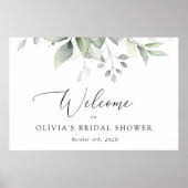グリーン, ユーカリの葉, ボヘミア, ウェディング ウェルカム ポスター (正面)