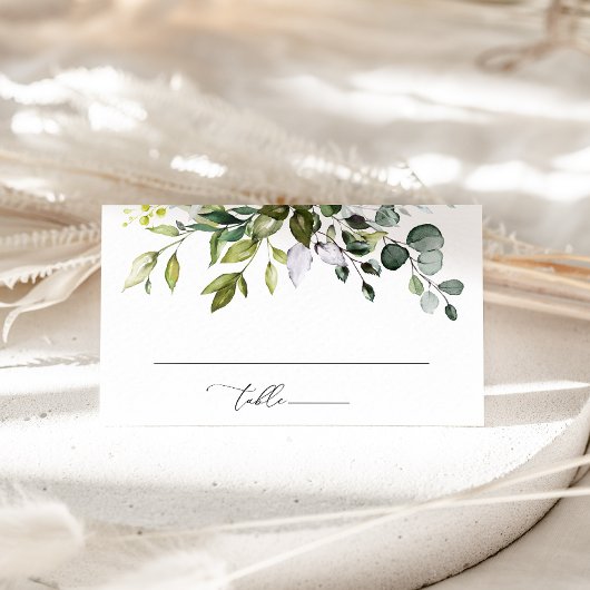グリーン、ユーカリの葉、植物の結婚式 プレイスカード