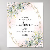 グリーン ユーカリ アドバイスとベストウィッシュ サイン (正面)