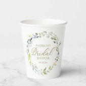 グリーン ユーカリ ウェディング シャワー 紙コップ (裏面)