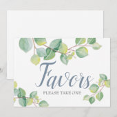 グリーン ユーカリ ウェディング フェイバー サイン 招待状 (正面/裏面)