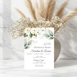 グリーン ユーカリ ウェディング 招待状（スペイン語） 招待状