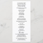 グリーン ユーカリ ウォーターカラー ウェディング プログラム (裏面)