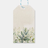 グリーン ユーカリ ウサギ ベイビー シャワー ギフトタグ (裏面)