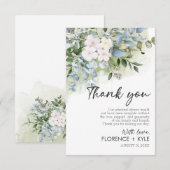 グリーン ユーカリ エレガント ダスティ リハーサル ディナー サンキューカード (正面/裏面)