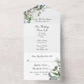 グリーン ユーカリ オールインワン ウェディング 招待状 (内側)