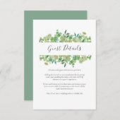 グリーン ユーカリ ゲスト情報 詳細 エンクロージャーカード (正面/裏面)