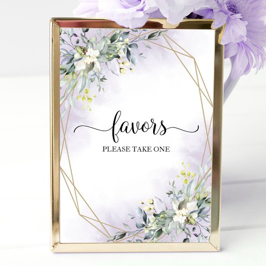 グリーン ユーカリ ジオメトリック フェイバーズ サイン