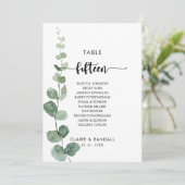 グリーン ユーカリ テーブル ナンバー 15 席次表 招待状 (スタンド正面)