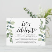 グリーン ユーカリ, ブラック インク, ウェディング エルオープメント 招待状 (スタンド正面)