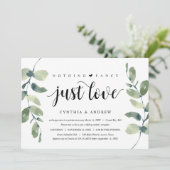 グリーン ユーカリ, ブラック インク, ウェディング エルオープメント 招待状 (スタンド正面)