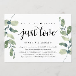 グリーン ユーカリ, ブラック インク, ウェディング エルオープメント 招待状