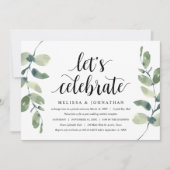 グリーン ユーカリ, ブラック インク, 結婚式 ふたりだけの結婚式 招待状 (正面)