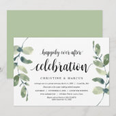 グリーン ユーカリ, ブラック, ウェディング エルオープメント 招待状 (正面/裏面)