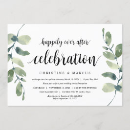 グリーン ユーカリ, ブラック, ウェディング エルオープメント 招待状