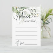 グリーン ユーカリ ベイビー シャワー アドバイス ゲーム カード (スタンド正面)