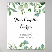 グリーン ユーカリ ボタニカル ろうそく 燃焼 サイン (正面)