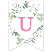 グリーン ユーカリ ボタニカル オーダーメイド ブライズシャワー バンティングフラッグ (第2の旗)