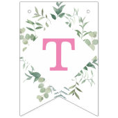 グリーン ユーカリ ボタニカル オーダーメイド ブライズシャワー バンティングフラッグ (第3の旗)