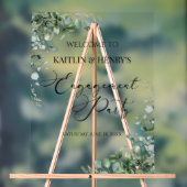 グリーン ユーカリ リーフ パーティー ウェルカム アクリルサイン (ニュートラル)