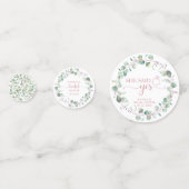 グリーン ユーカリ 水彩色 ブライダル シャワー コンフェ コンフェッティ (裏面)