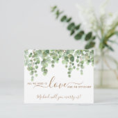 グリーン ユーカリ 私たちと結婚してくれますか 儀礼執行者 招待状 (スタンド正面)