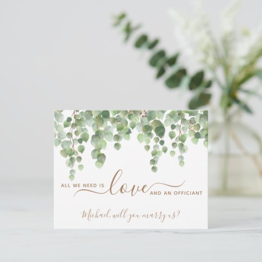 グリーン ユーカリ 私たちと結婚してくれますか 儀礼執行者 招待状 (スタンド正面)
