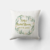 グリーン ユーカリ 花 ブライダル シャワー 名前 日付 ご クッション (裏面)