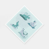 グリーン・ヨガ・キャッツ スタンダードランチョンナプキン (角)