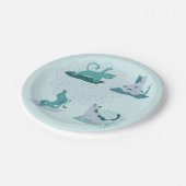 グリーン・ヨガ・キャッツ ペーパープレート (アングル)