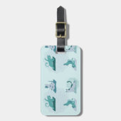 グリーン・ヨガ・キャッツ ラゲッジタグ (正面縦)