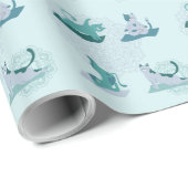 グリーン・ヨガ・キャッツ ラッピングペーパー (ロールコーナー)