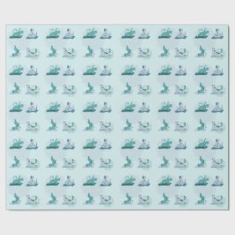 グリーン・ヨガ・キャッツ ラッピングペーパー