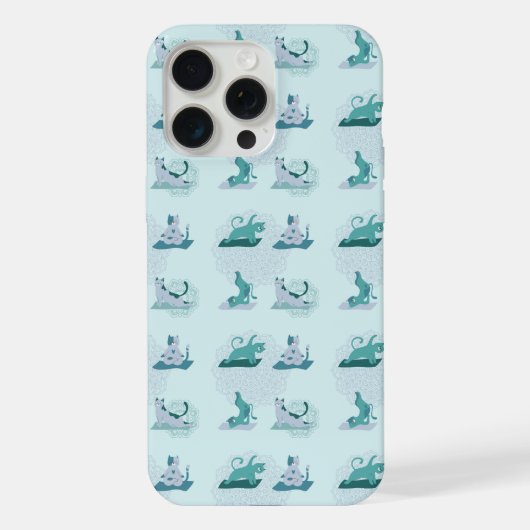 グリーン・ヨガ・キャッツ iPhoneケース (裏面)