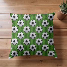 グリーン+ヨーロッパ+サッカー柄 クッション