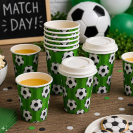 グリーン+ヨーロッパ+サッカー+サッカーボール+柄 紙コップ