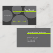 グリーン・ライン及び灰色の円のレトロの名刺 名刺 (正面/裏面)