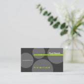 グリーン・ライン及び灰色の円のレトロの名刺 名刺 (スタンド正面)