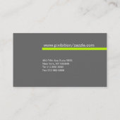 グリーン・ライン及び灰色の円のレトロの名刺 名刺 (裏面)
