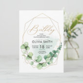 グリーン ラスティック エレガント グリーナリー 大人18歳の誕生日 招待状 (スタンド正面)