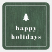 グリーン ラスティック ツリー ウッドグレイン クリスマス ステッカー (正面)