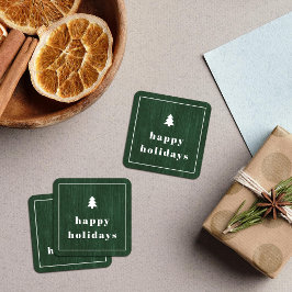 グリーン ラスティック ツリー ウッドグレイン クリスマス ステッカー