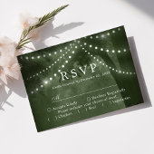 グリーン・ラスティック・ツリー・ライト ウェディングRSVP 出欠カード