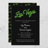 グリーン ラスベガス スパークルズ リハーサル ディナー 招待状 (正面/裏面)