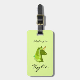 グリーン・ラッキー・ユニコーンの荷物タグ ラゲッジタグ