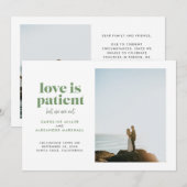 グリーン ラブは忍耐強いが私たちはそうではない 逃げる結婚 案内状 (正面/裏面)